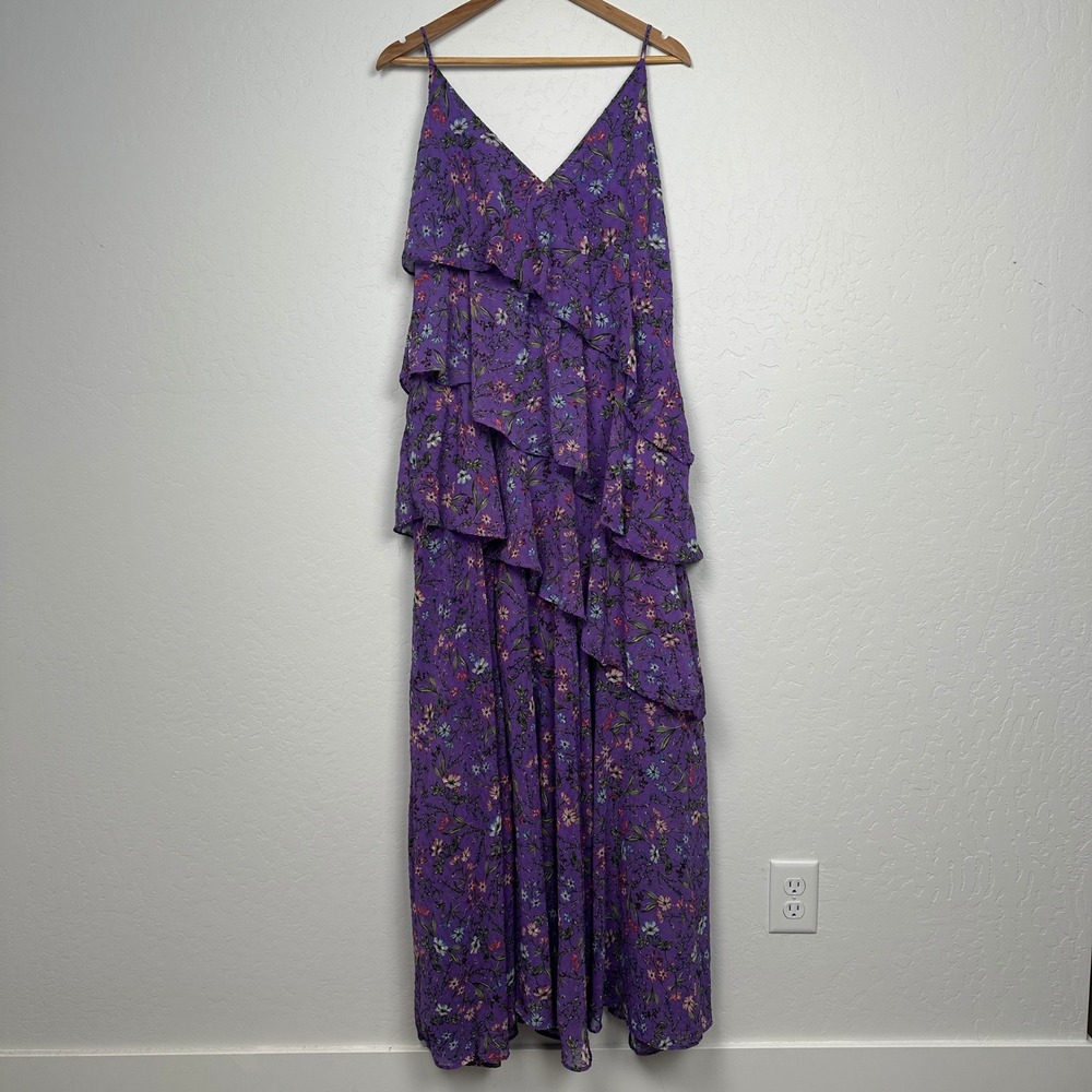 ASTR the Label Dress Womens XL NEW ADR100631 Purple Multi Floral Tiered Maxi